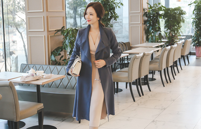 沙高龄波浪群/喇叭裙外套