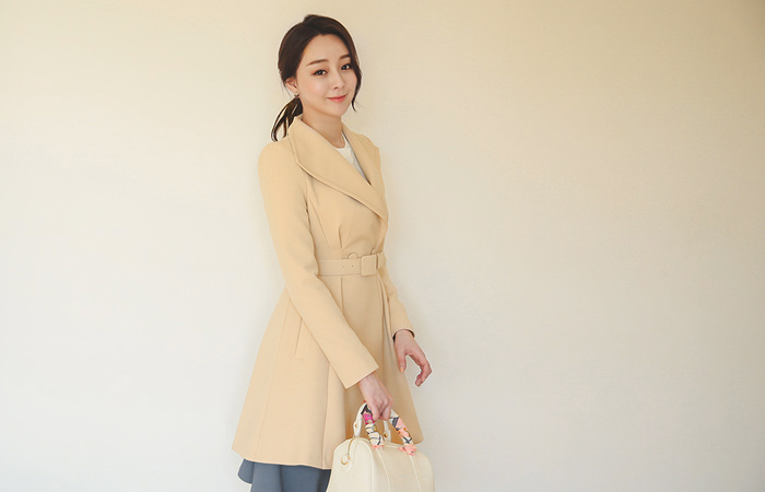 月神永彩镖波浪群/喇叭裙外套