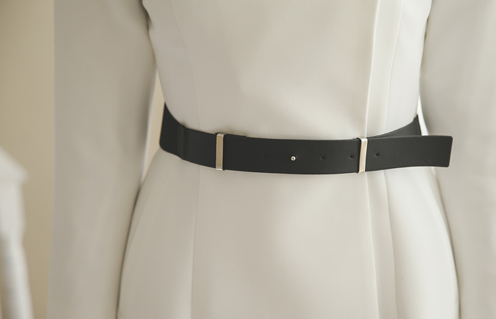 漏斗颈金色纽扣波浪群/喇叭裙长外套Ⅱ