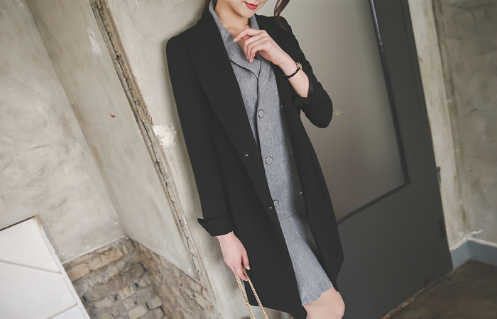 现代管道内衬长外套