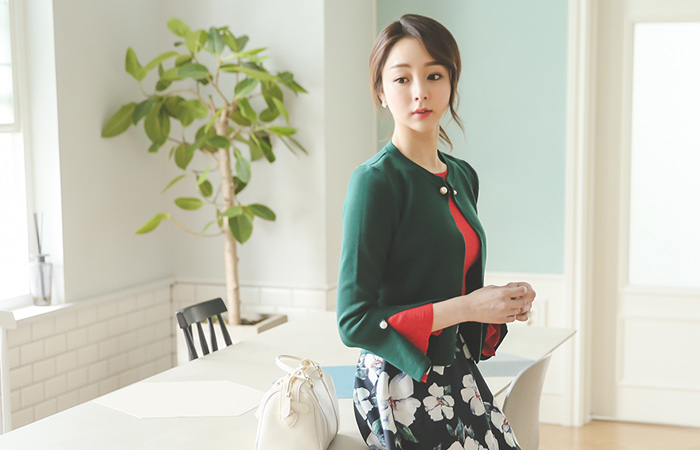 珠针胸针披肩开衫