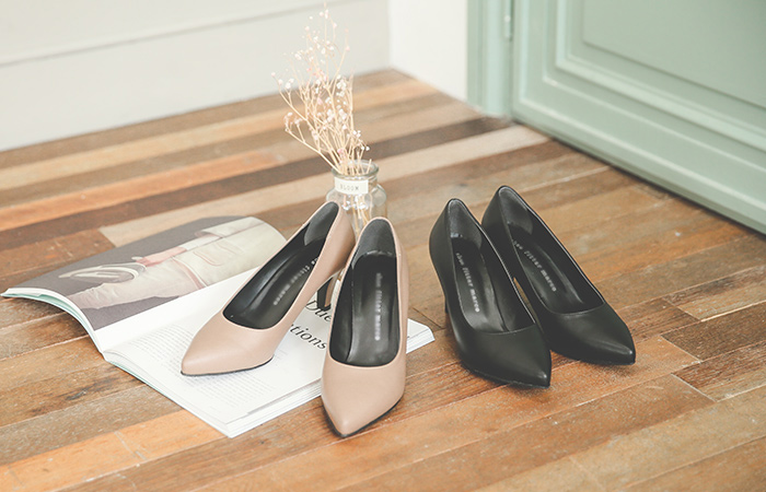 [模特穿30차]简单 라운딩&v 高跟鞋