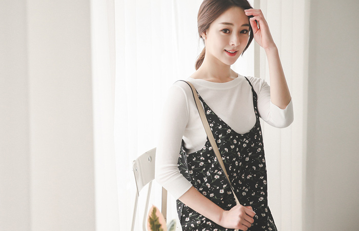 基本的圆领7节天丝茶