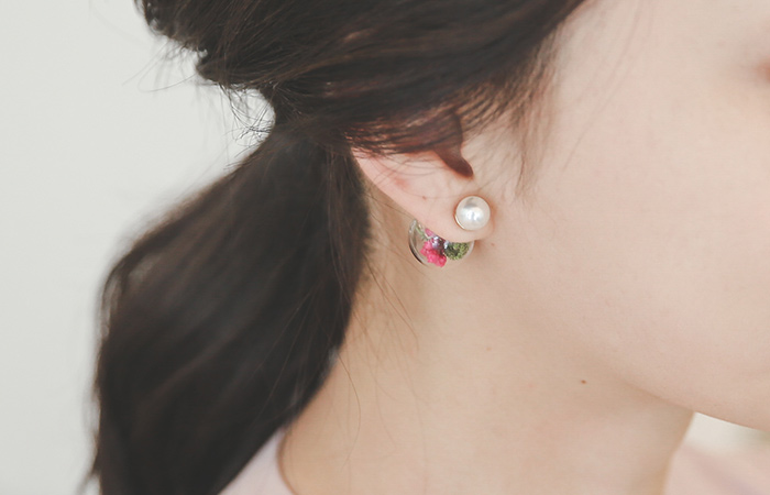 保留德生化珍珠耳环（银针）