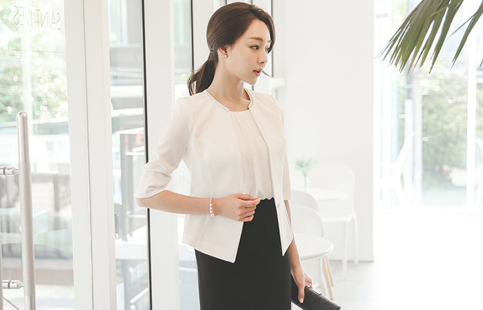 夫人立方体圆领外套（夏天）