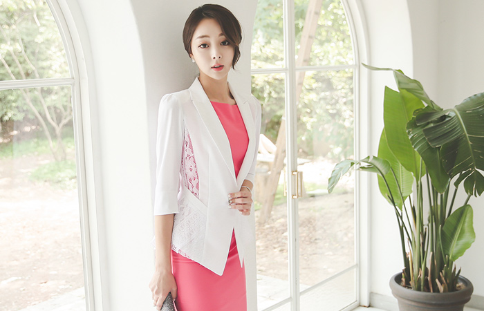 包蕾丝梅花插入分页外套