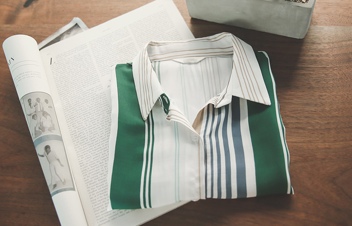 赫本条纹衬衫女衬衫