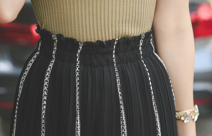 民族真丝百褶阔脚裤