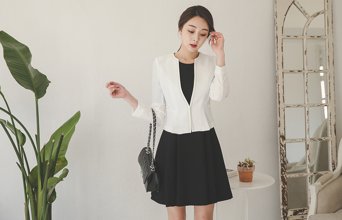 奢华裙立方线短外套