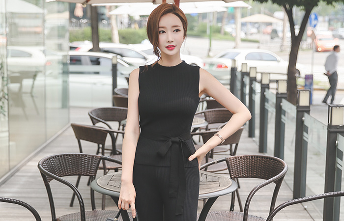 摩登时尚 针织衫 抹胸&裤子 SET