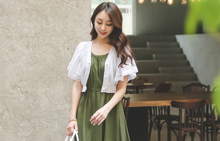 永袖开衫短无钮女短上衣