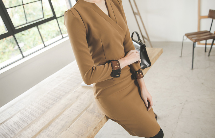 现代配色柔顺租赁连衣裙Ⅱ