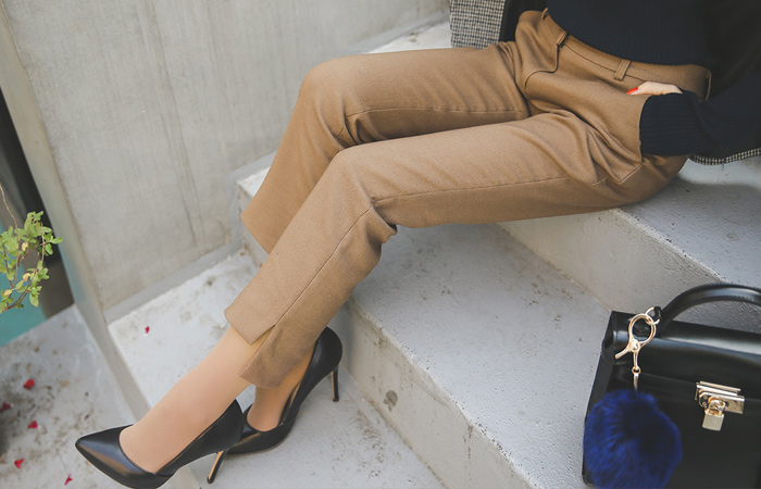 马里昂砍半靴型裤宽松长裤