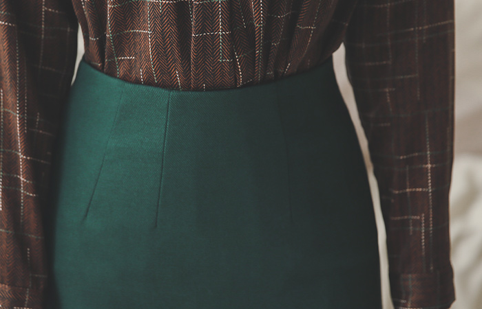 修身高腰加绒迷你裙