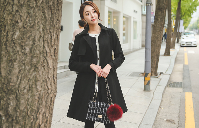 浪漫波浪群/喇叭裙风衣羊毛大衣