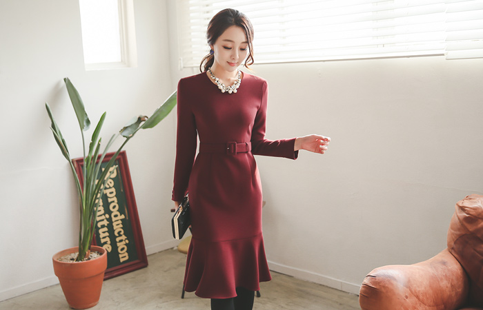 格雷斯腰带连衣裙美人鱼