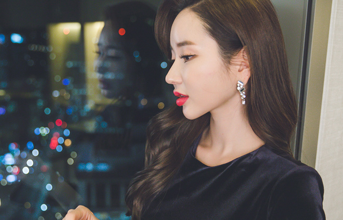 格南剪切丝绒连衣裙