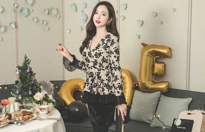 闪亮丝绒缝裙子