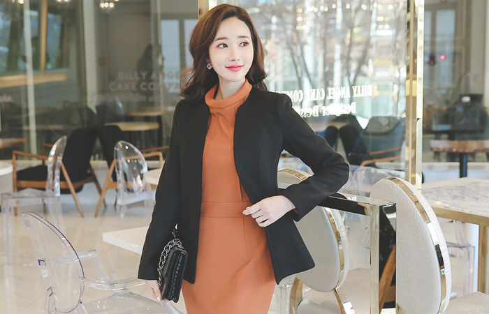 黄金珠蚌一个线条羊毛外套