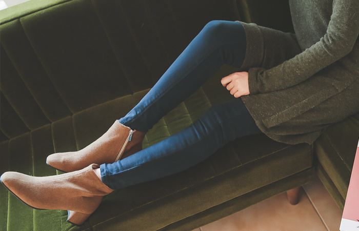 冬季基本的粘接拉丝紧身裤