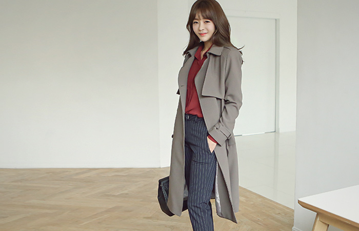 纽约客长款风衣海沟