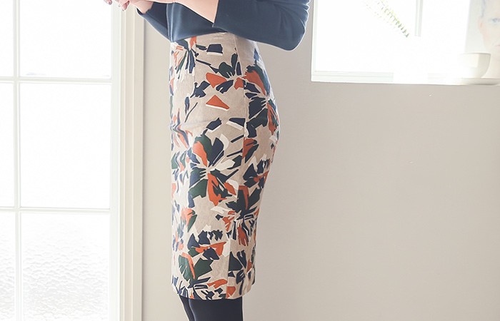 拼贴提花棉弹力裙子