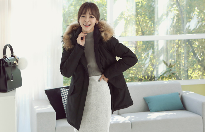 修身真正的浣熊棉衣