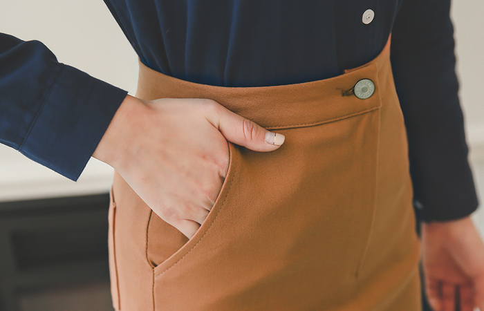 高槽深纺棉裙子