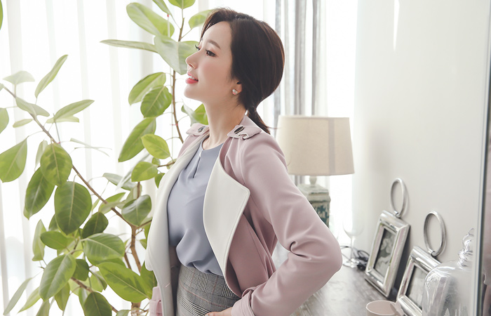 粉彩双领海沟风衣