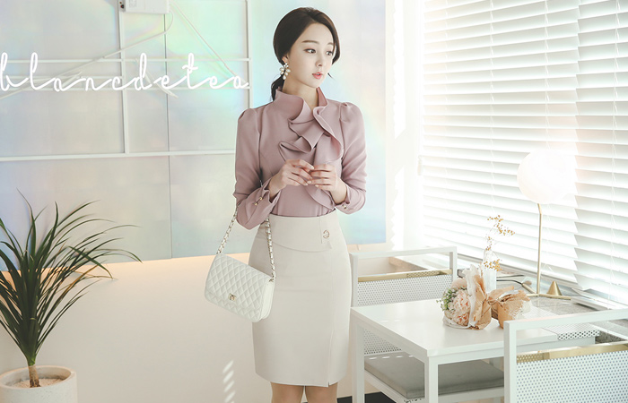 哑金带环马里恩裙子