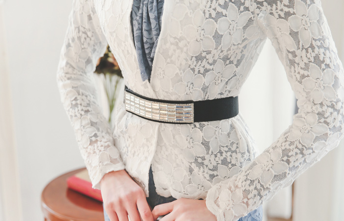 闪亮立方体松紧带腰带