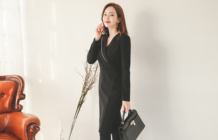 刺绣缝柔顺租赁连衣裙