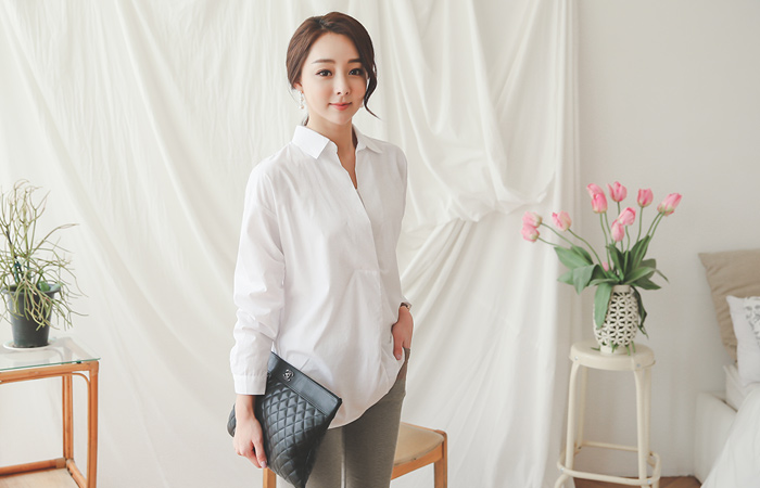 基本背条纹长衬衫