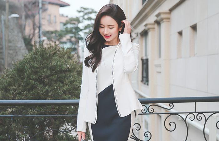 缝纯色baekpe梅花外套