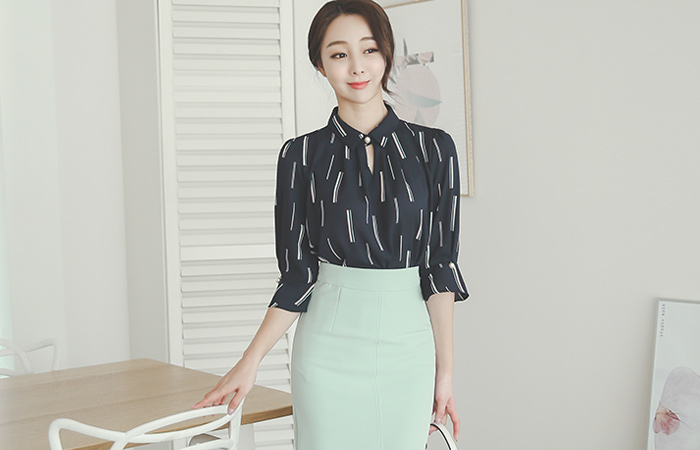 粉色棒珍珠女人衬衫