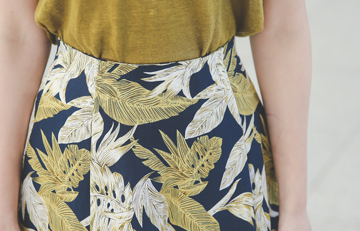 香蕉叶麻麻波浪群/喇叭裙裙子