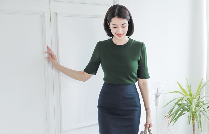 自然面部彩色袖子5空调衫