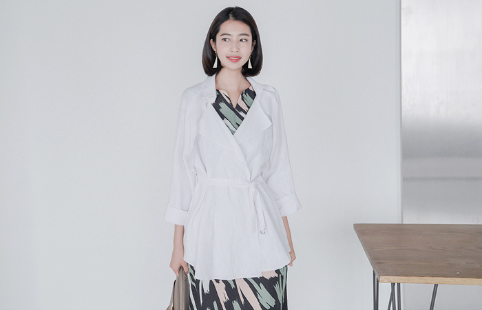 Double Cara亚麻风衣外套