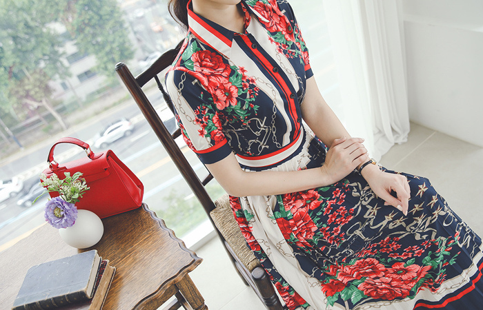 丝滑花朵100折两件套