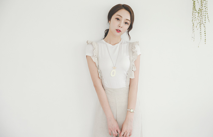 褶边可拆卸麻麻连身裤