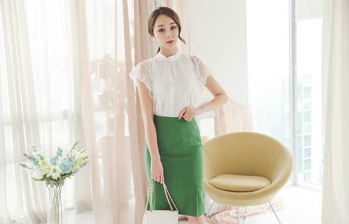 蕾丝帽套剪毛脖子女衬衫