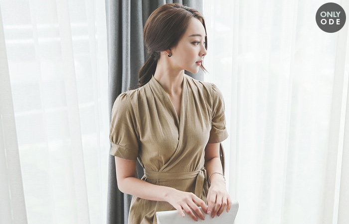 精彩的Ruple Rap亚麻长款连衣裙