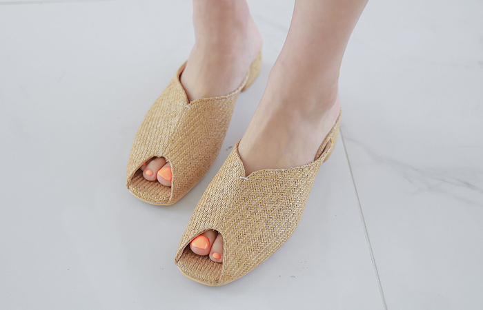 [34柄穿克鲁] Ratan mule Heightjust鞋子