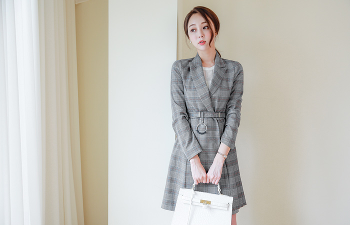 伦敦O环束腰长外套