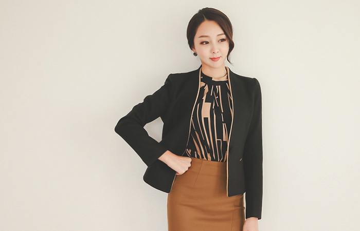 配色纯色羊毛呢子外套