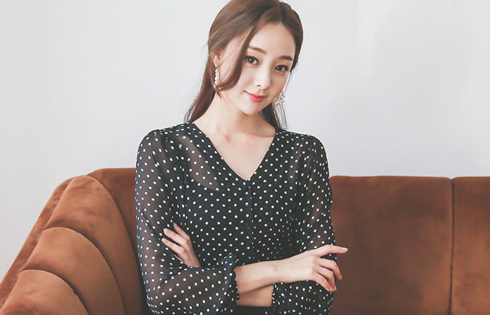 时尚真丝泡泡泡女衬衫