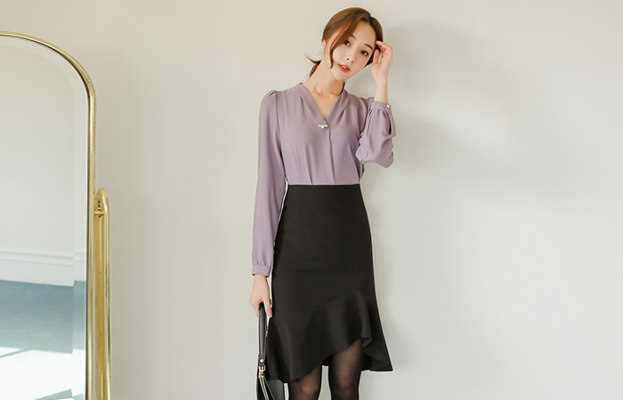 不熟悉的荷叶边美人鱼裙子（秋天）