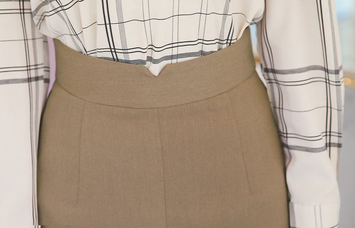 切口线开缝H线中长半身裙