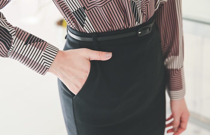 Sofia Slit H Line Midi半身裙