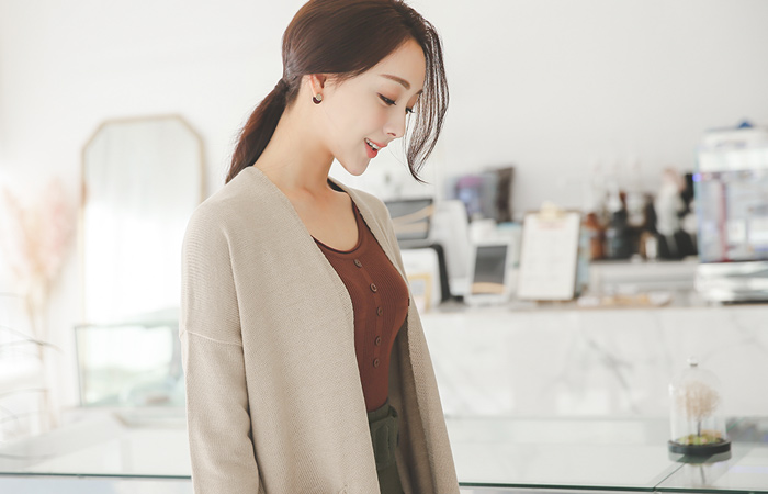 Basic Daily皱纹口袋开衫